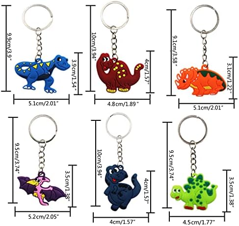12 Pcs Dinosaur Keychains for Party Supplies and School Bags