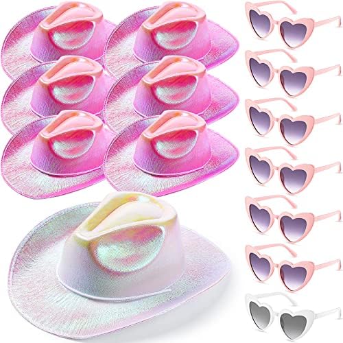 Leumoi 14 Pcs Holographic Bridal Cowgirl Party Set