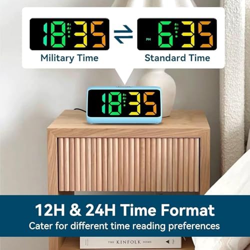 Netzu Loud Alarm Clock with RGB Display and 2 Alarms