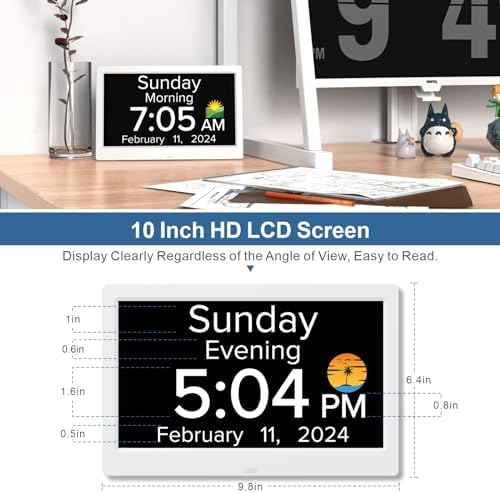 101 Inch Digital Dementia Alarm Clock for Seniors
