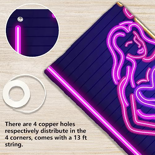 Neon Pole Dance Hot Sexy Girl Decor Banner