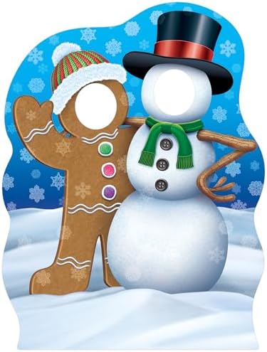 Beistle 4925 x 3725 Gingerbread Man Snowman Photo Prop with Easel