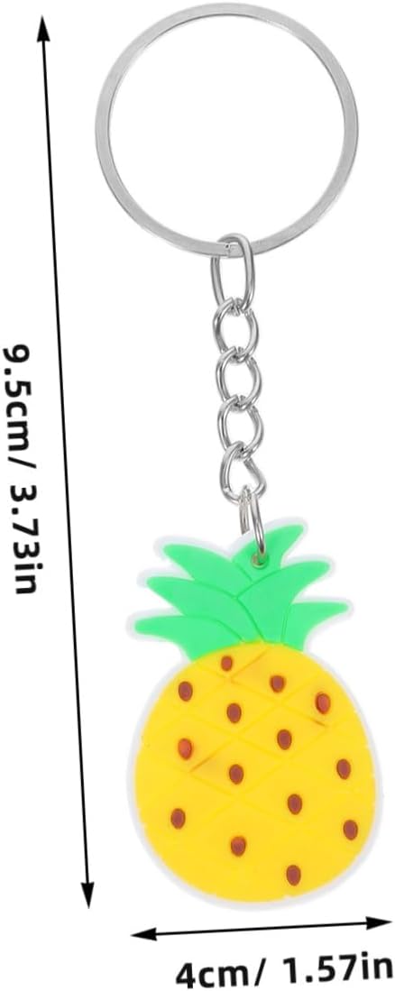 12Pcs Pineapple Keychain Set Hawaiian Style Summer Decorations