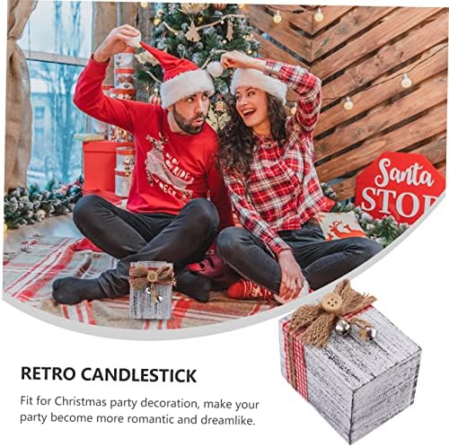 LIFKICH Wooden Candle Stand for Christmas Decor