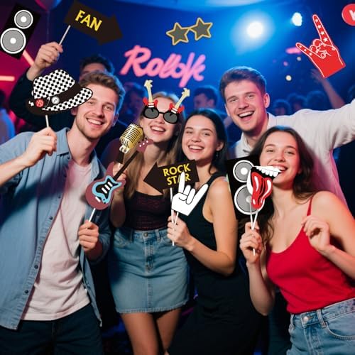 Paper Jazz Rock and Roll Party Decorations 18pcs