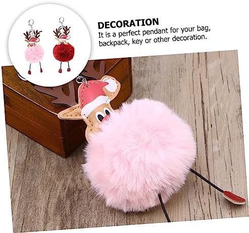 2pcs Christmas Elk Keychain Key Holder for Bags
