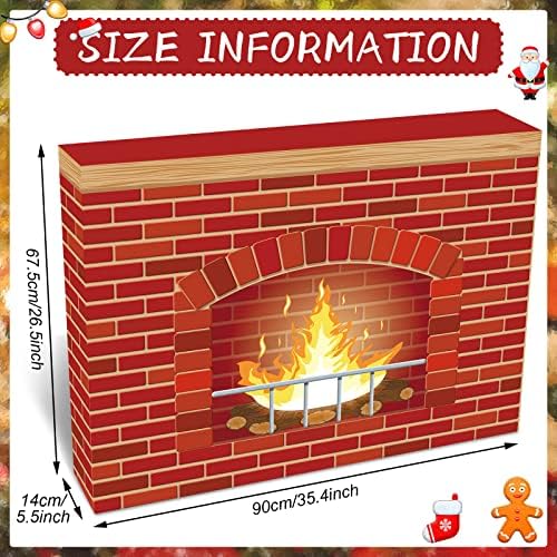 Geyee Christmas Cardboard Fireplace Decor