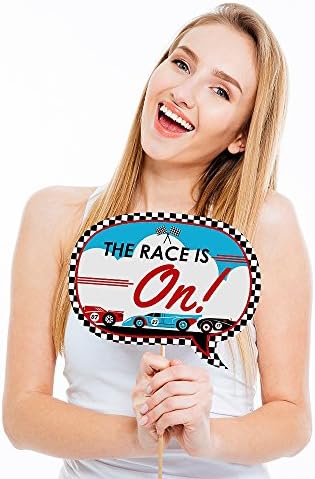 Big Dot of Happiness Lets Go Racing Photo Booth Props Kit 20 Count