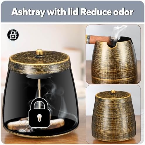 OILP Cigar Ashtray with Lid for Outdoor Use