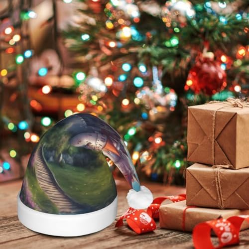 QINZHENG Magic Fairy Tale Castle Santa Hat with LED Lights