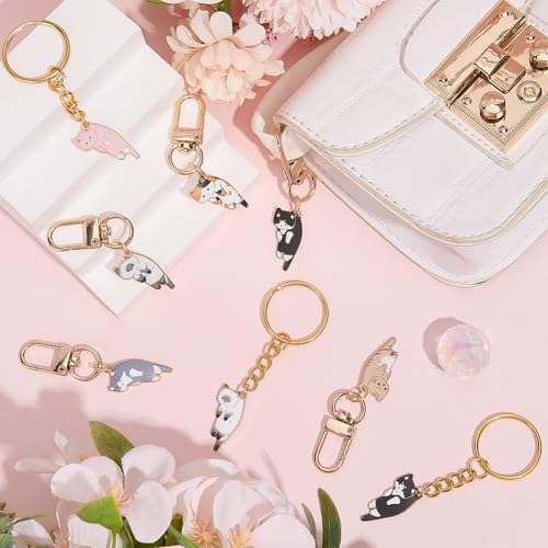 CRASPIRE 24 Pcs Cartoon Cat Keychain Pack