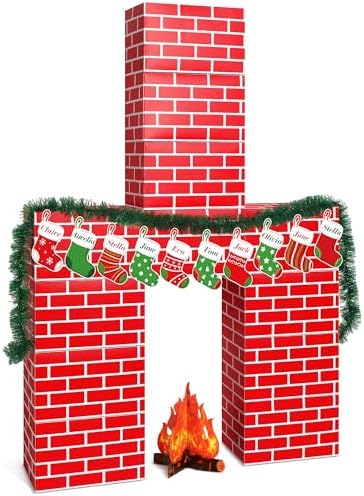 34 Pcs 3D Artificial Christmas Fireplace Set