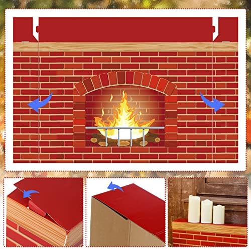 Geyee Christmas Cardboard Fireplace Decor