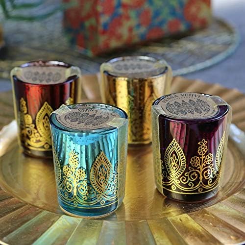Kate Aspen Indian Jewel Henna Candle Holders Set of 4
