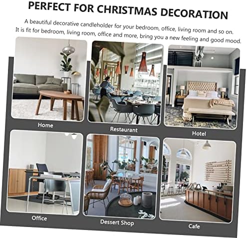 Mobestech 6pcs Wooden Candle Holders for Christmas Decor