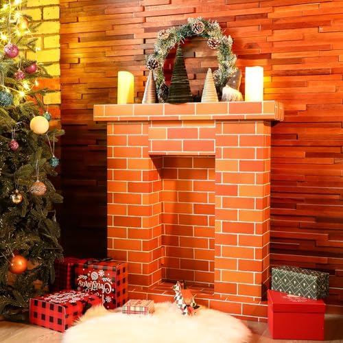 Fullhawl Christmas Cardboard Fireplace 3D Decor
