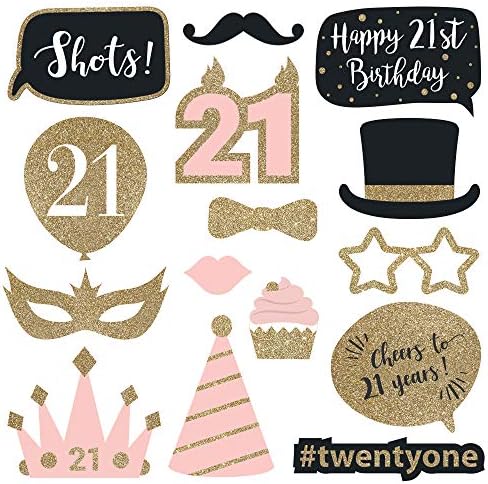 Perfect Occasion 21st Birthday Photo Booth Props Set of 30