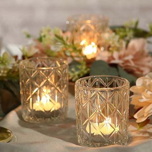 24pcs Clear Votive Candle Holders - 2x25 Inch Glass Holders for Wedding Centerpieces