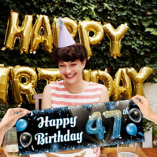 Happy 47th Birthday Handheld Backdrop Banner