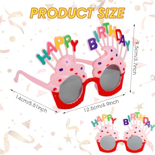 12 Pcs Birthday Sunglasses Funny Photo Booth Props for Adults