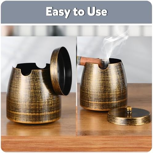 OILP Cigar Ashtray with Lid for Outdoor Use
