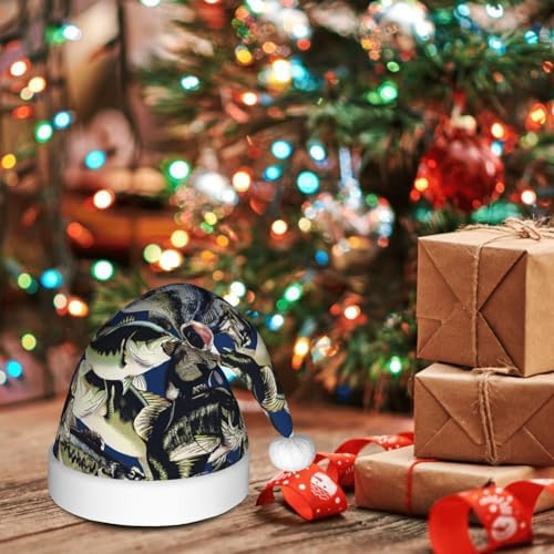 QinZheng Personalized Santa Hat with Fish Print