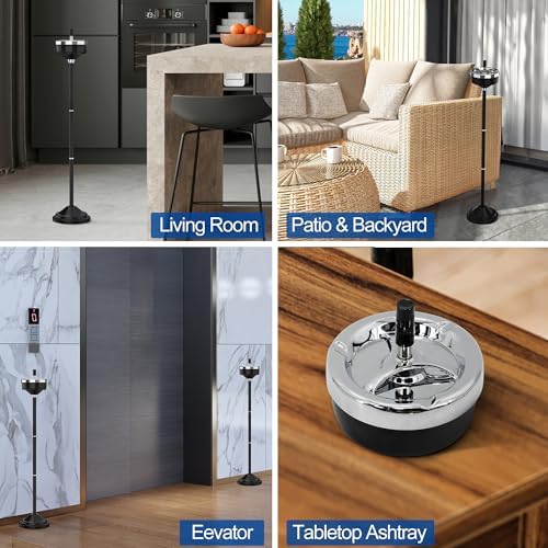 Reliancer Floor Standing Ashtray with Spinning Lid