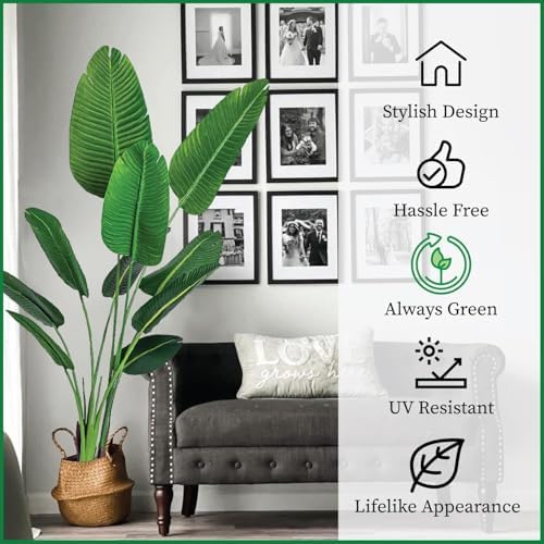 Bagari One 5 Foot Artificial Silk Bird of Paradise Tree Potted Plant