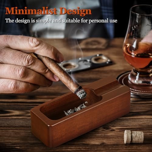 Usewire Wooden Cigar Ashtray with Holder