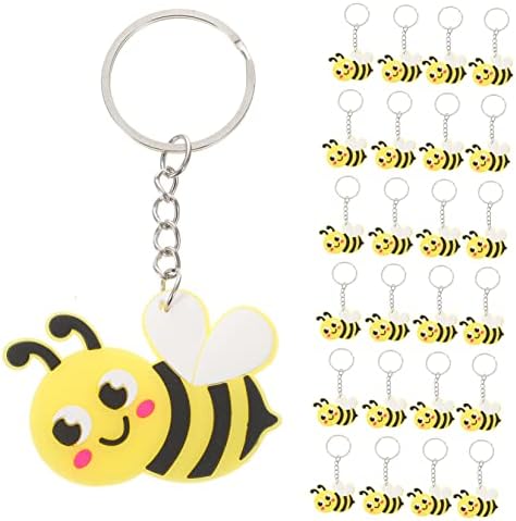 72 Pcs Cartoon Bee Metal Keychains Party Favors