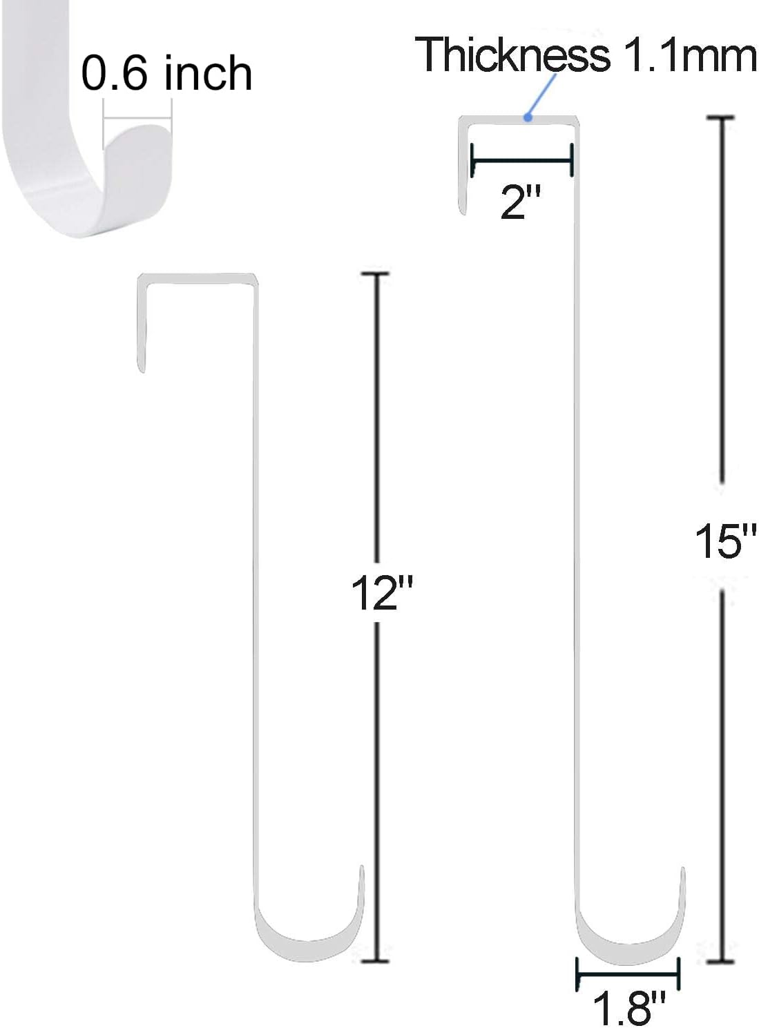 HiGift 2 Pack White Wreath Hanger Hooks