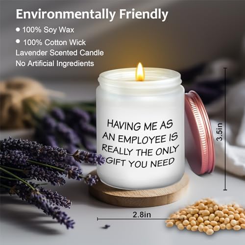Boss Birthday Gifts for Women Men Lavender Scented Jar Candle