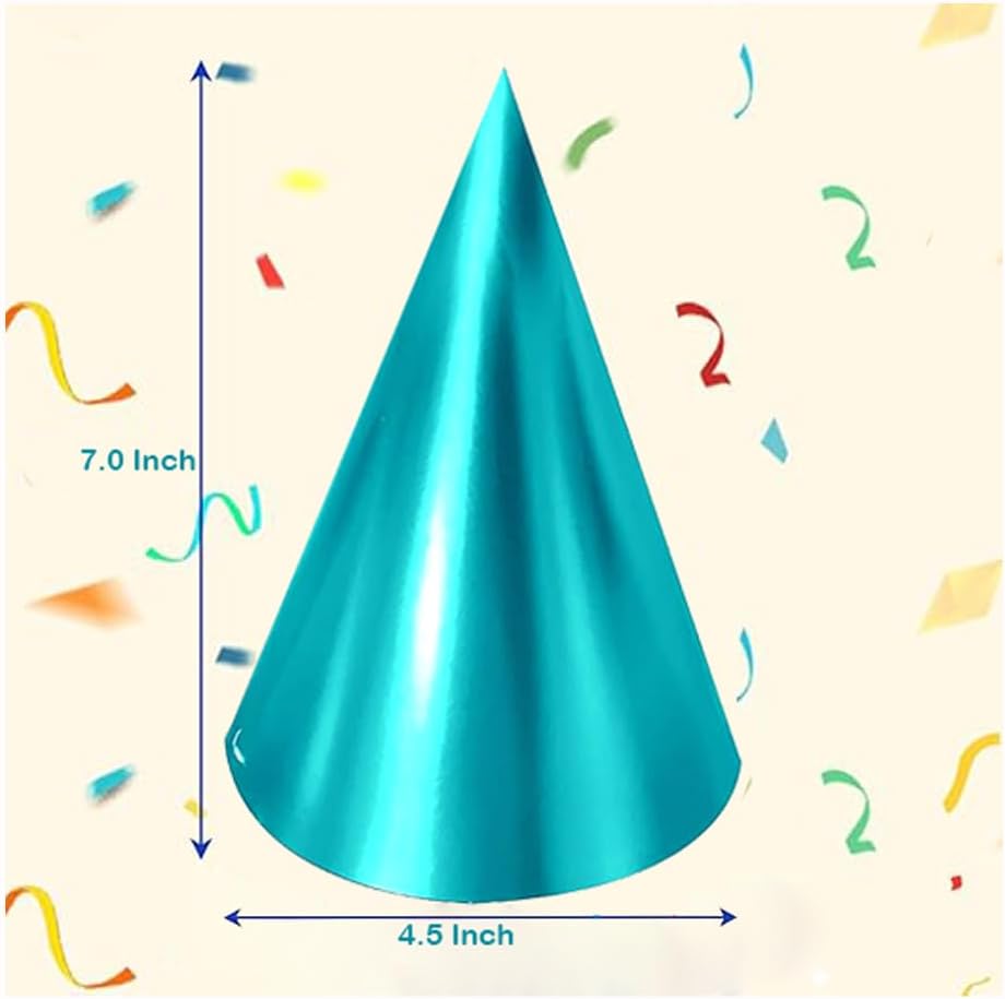 Tytroy 12 Assorted Metallic Cone Birthday Hats