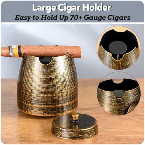 OILP Cigar Ashtray with Lid for Outdoor Use