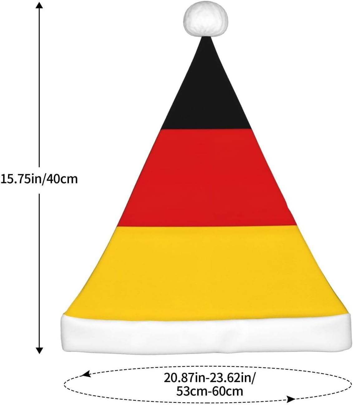 QinZheng Germany Flag Print Santa Hat for Women