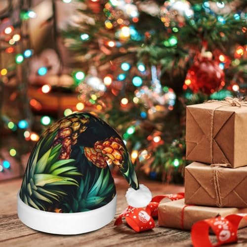 QINZHENG LED Pineapple Santa Christmas Hat for Adults