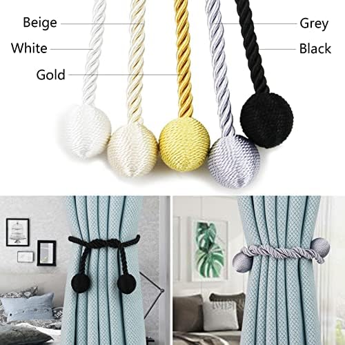 6 Pack Black Curtain Tiebacks Elegant Window Holders