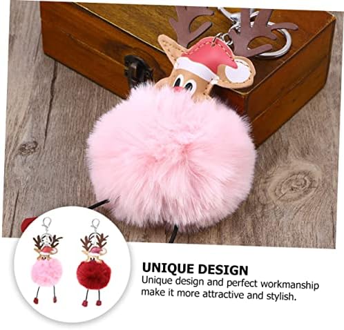 2pcs Christmas Elk Keychain Key Holder for Bags