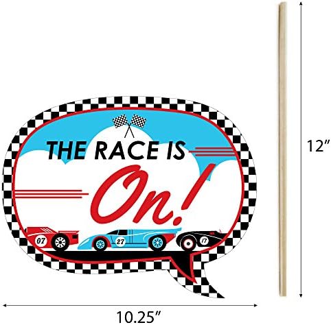 Big Dot of Happiness Lets Go Racing Photo Booth Props Kit 20 Count