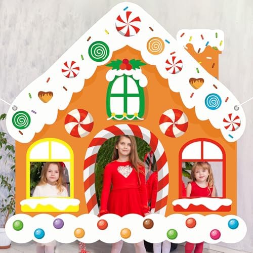 Large Christmas Gingerbread House Photo Booth Prop