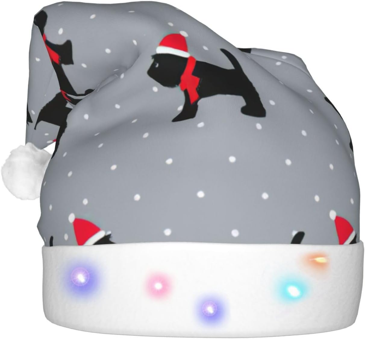 Cute Dogs Xmas Print Christmas Hat for Kids Adults Unisex