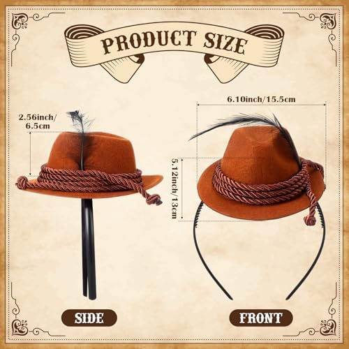 4 Pcs Oktoberfest Headbands with Feathers for Costume Party