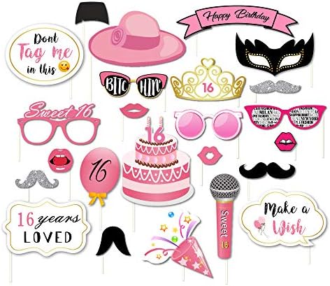 CC HOME Sweet 16 Photo Booth Props 44 Pcs