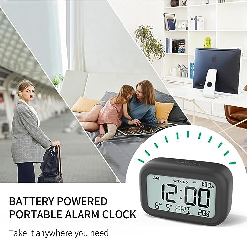 DOOMAY Digital Alarm Clock with LCD Display and Snooze