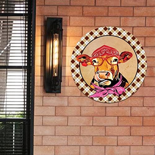 Retro Farmhouse Metal Sign with Farm Animals and Funny Designs