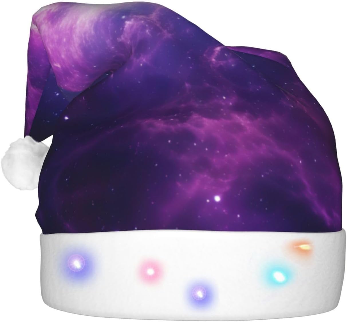 QinZheng LED Sky Purple Halloween Santa Hat for Adults