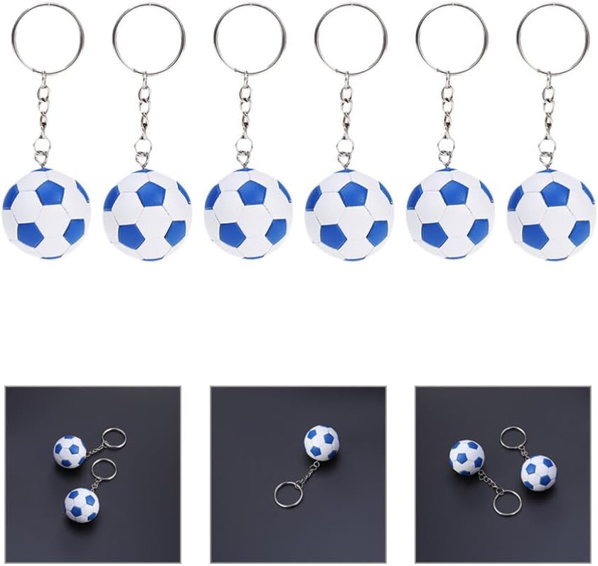 6pcs Soccer Keychain Pendants for Party Favors