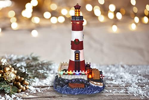 Christmas Village Lighthouse Resin Collectible