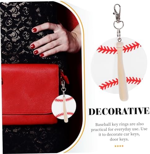 VALICLUD 2pcs Baseball Themed Durable Acrylic Keychains
