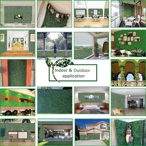 Artificial Grass Wall Panel Backdrop 12P 84 sqft UV-Anti Greenery Boxwood Panels